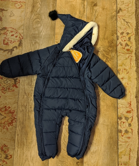 New Baby Snowsuit sz 3-12 months Dark Blue - Picture 1 of 5